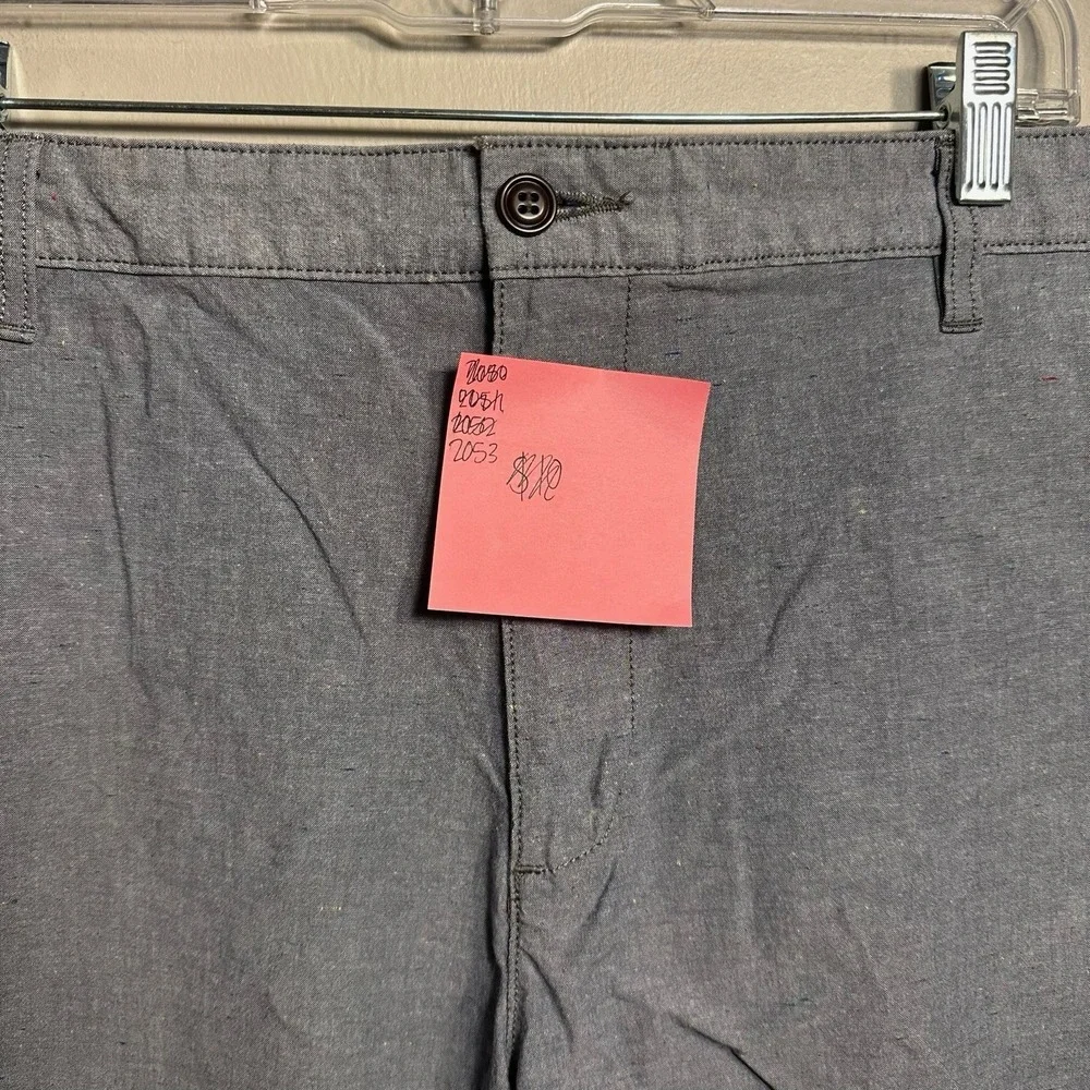 Dockers Shorts Mens 40 Blue Chambray Cotton Chino Flat Front 9 Inseam Casual